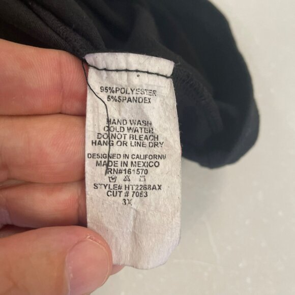 Haptics Womens Twisted Neck Top Short Sleeve Cut Out Black Size 3X - Picture 9 of 9